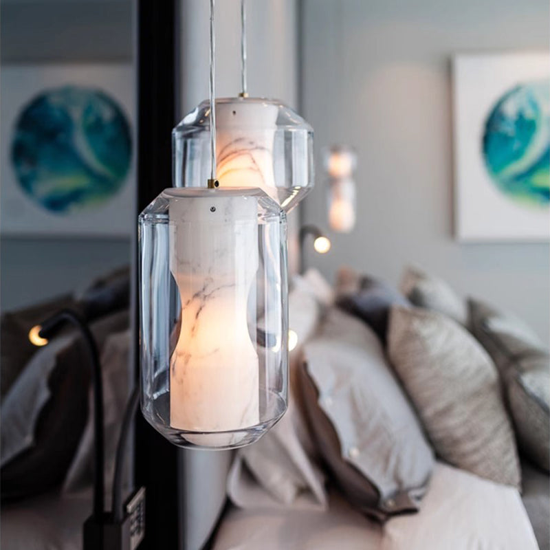 Modern Mini Smoky Gray Glass Chandelier Ceiling Pendant Lamp for Cafe Shop Restaurant Bedside Decoration