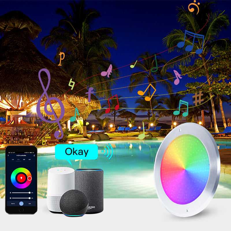 Slim 8mm Stainless Steel LED Pool Light RGB 18W 25W 35W WIFI Swimming Pool Light LED Underwater