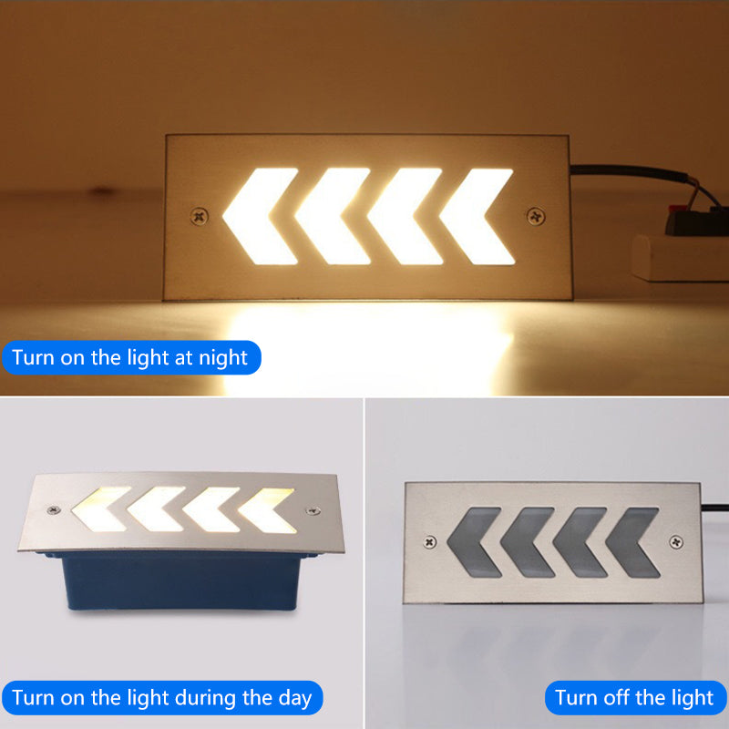3W Square Outdoor Step Light Warm White Stainless Steel IP65 LED Stair Wall Light 12V/24V