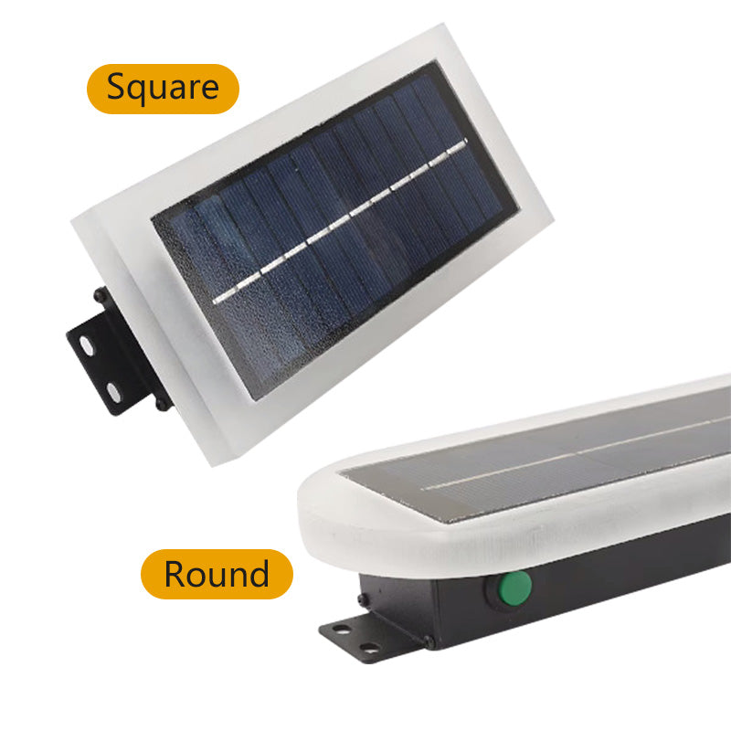 Long Outdoor Modern LED Wall Light Waterproof IP65 Solar Powered Fixture Rectangular Frosted White Acrylic Anti Rust
