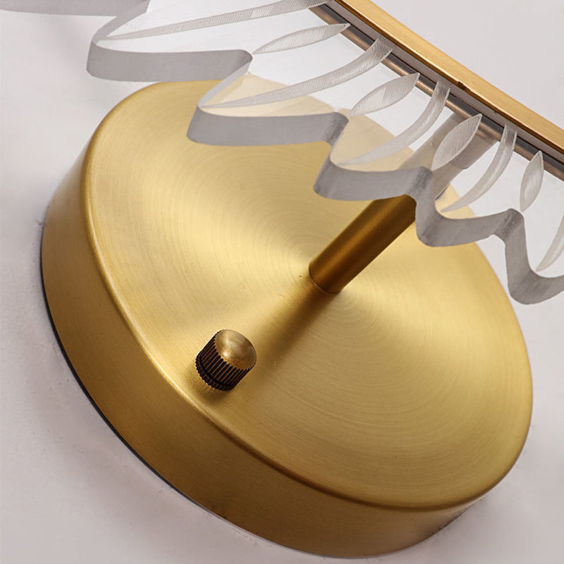 Nordic Feather Decorated Wall Lamp Living Room Bedroom LED Lamp Modern Hotel Copper Color Wall Lamp