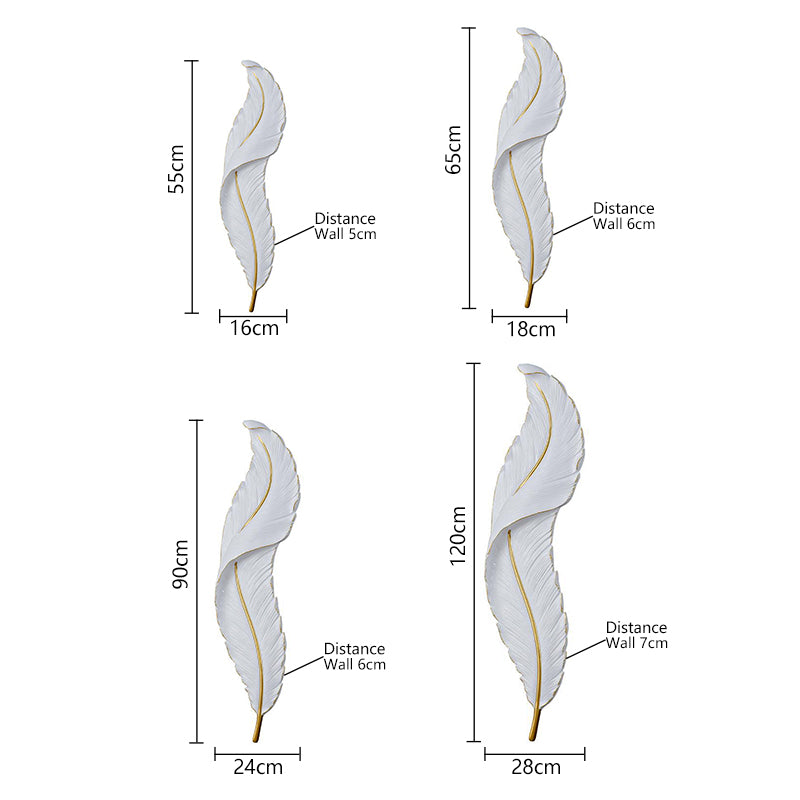 Factory Sale Modern Luxury Feather Decorative Painting LED Lamp Living Room Backdrop Wall Hanging Art Wall Light