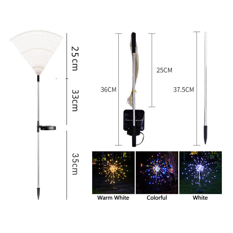 Hot Sell Outdoor LED Solar Firework Light Christmas Remote Control Waterproof Outdoor Yard Lawn Light Fairy Garden Lights