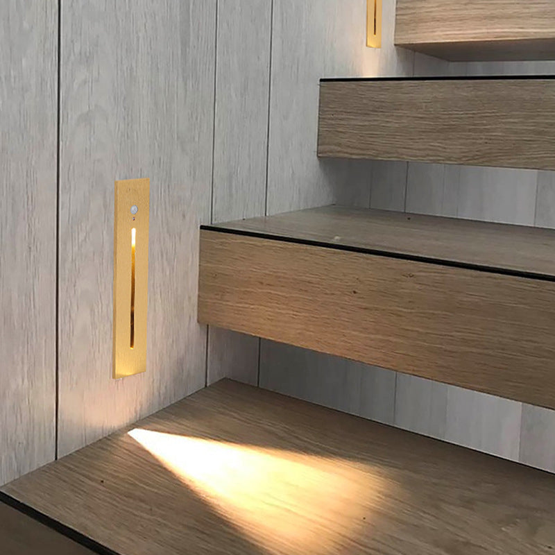 Led Stair Light Step Sensor Outdoor Waterproof Aluminum Floor Lamp Indoor Modern Embedded Corner Wall Lighting