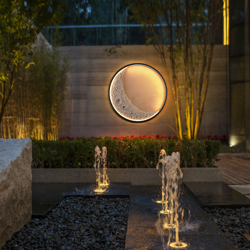 Indoor Outdoor Waterproof LED Modern Art Wall Light Moon Modeling Decorative Wall Lamp