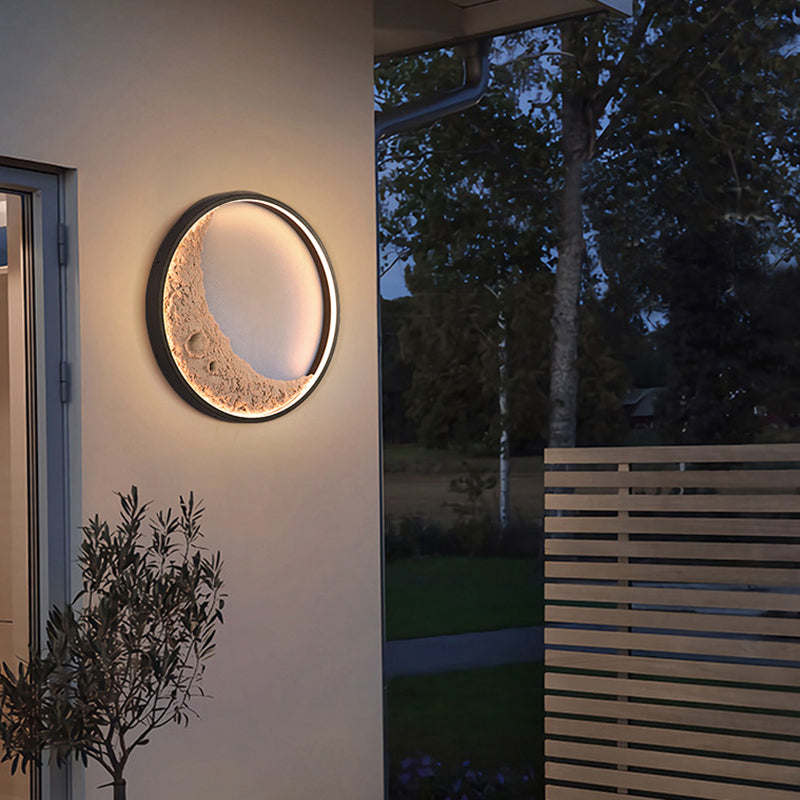 Indoor Outdoor Waterproof LED Modern Art Wall Light Moon Modeling Decorative Wall Lamp