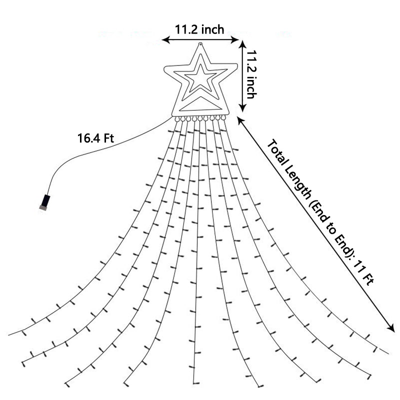 Wholesale Led Outdoor Waterfall Tree Lights Solar Power Light String Decorative Led Christmas Light