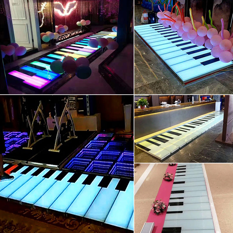 Audio Interaction Programmable RGB Outdoor Interactive LED Dancing Floor Piano