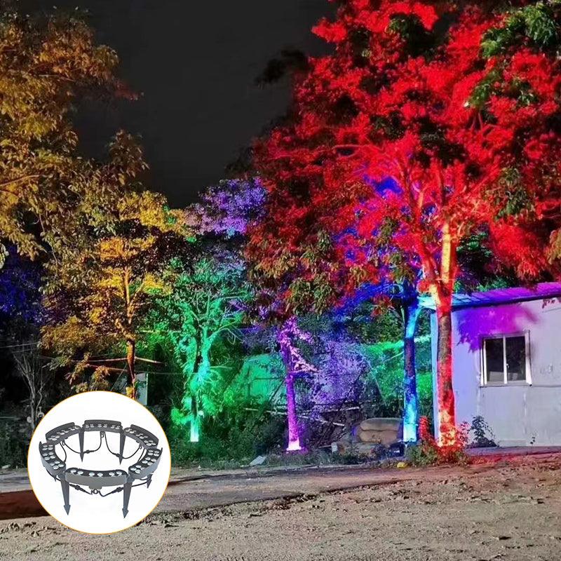 Hoop Coconut Palm Hug Tree Lamps Decorative Garden Tree Landscape Lighting DMX512 RGB Corrugated Ring Hoop Lights