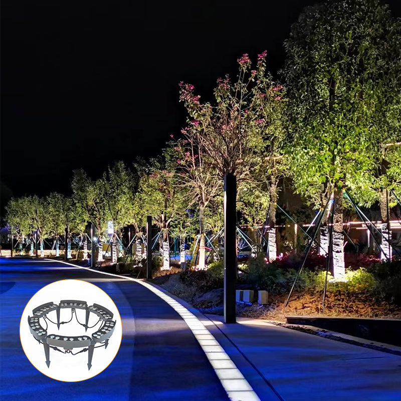 Hoop Coconut Palm Hug Tree Lamps Decorative Garden Tree Landscape Lighting DMX512 RGB Corrugated Ring Hoop Lights