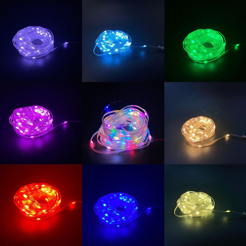 Digital Fairy Light String Holiday Christmas Decoration RGB Color Music Function Smart String Light