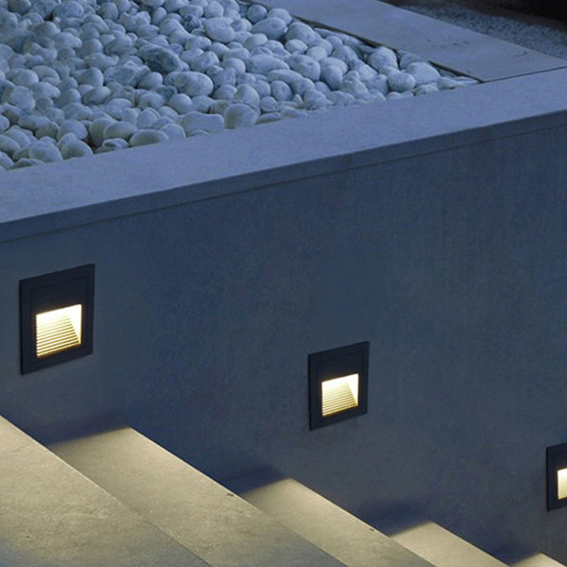 Outdoor Indoor Waterproof IP65 Mini Square Smart Recessed Motion Sensor Step Lights Side Staircase LED Stair Wall light