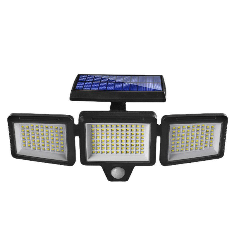 Adjustable 3 Heads Security Flood Light IP65 Waterproof Outdoor Yard LED Solar Wall Lamp