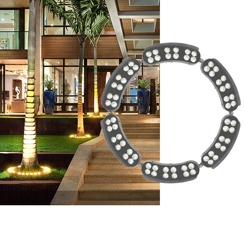 Hoop Coconut Palm Hug Tree Lamps Decorative Garden Tree Landscape Lighting DMX512 RGB Corrugated Ring Hoop Lights