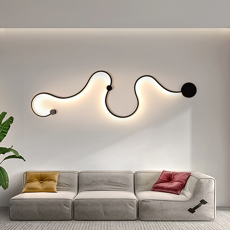 Nordic Modern Luxury Long Strip Snake Led Wall Sconce Lamp Interior Decoration Lighting