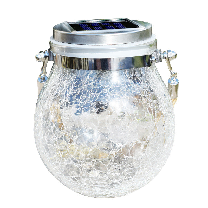 Hot Sale 20/30LED Solar Hanging Crackle Jar Light Outdoor Decorative Fairy String Solar Ball Glass Light For Garden Patio Yard