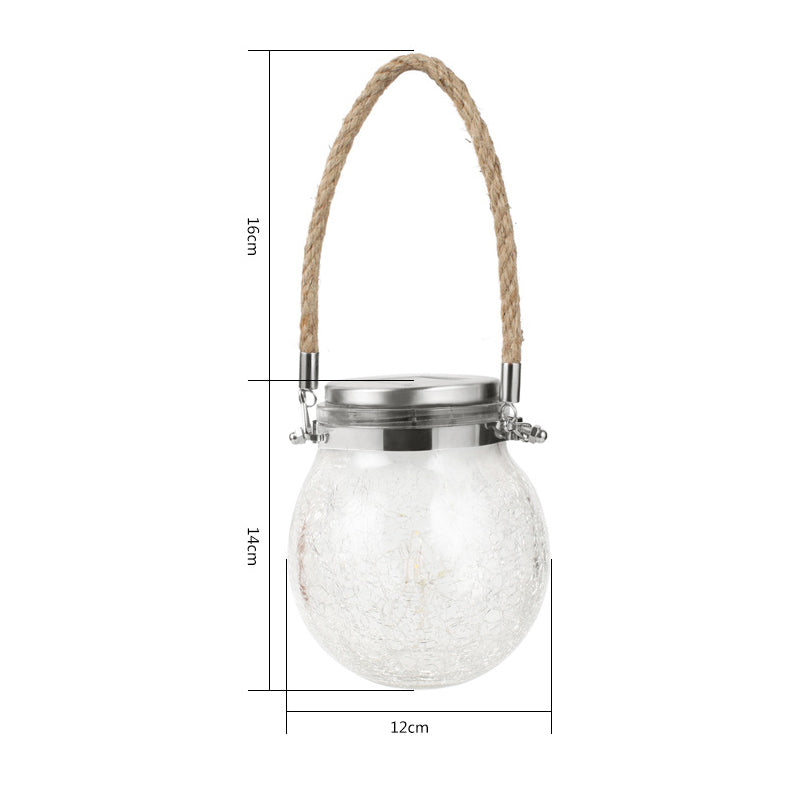 Hot Sale 20/30LED Solar Hanging Crackle Jar Light Outdoor Decorative Fairy String Solar Ball Glass Light For Garden Patio Yard