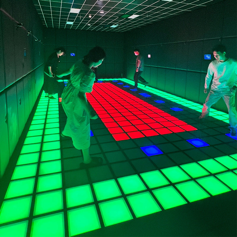 Active Interactive Game LED Floor Game with Square Lights On Floor Activate Game Room