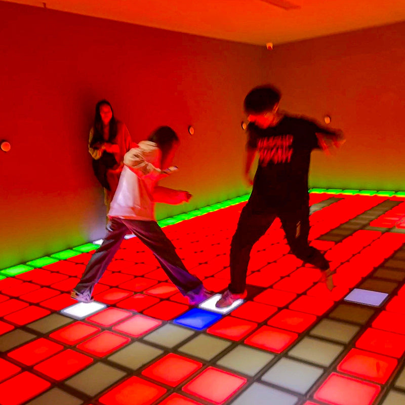 Best-Selling Active Game Led Floor 30x30cm Hopping Lattice Light Activate Game Interactive LED Dance Floor for Kid Games
