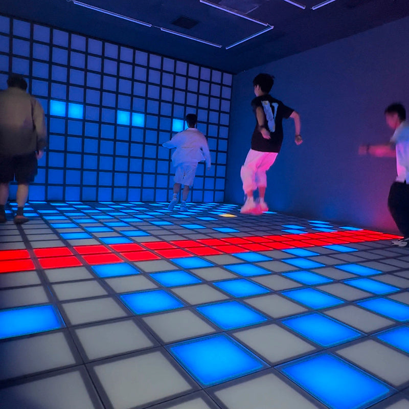Active Interactive Game LED Floor Game with Square Lights On Floor Activate Game Room