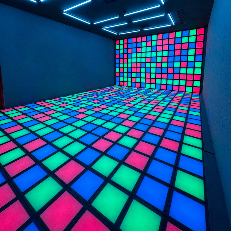 Active Interactive Game LED Floor Game with Square Lights On Floor Activate Game Room