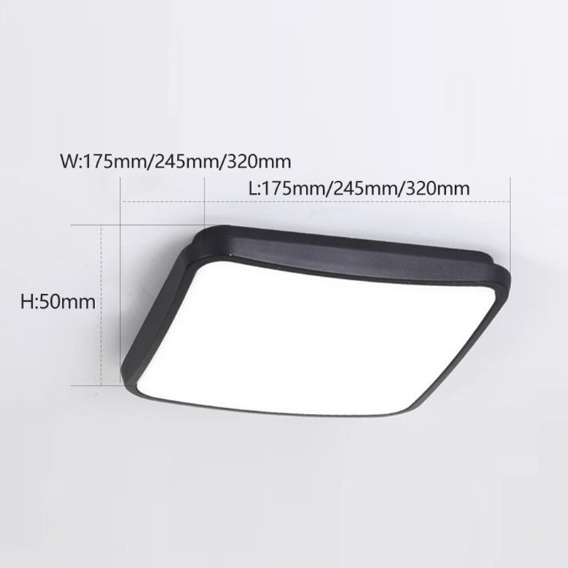 IP65 Waterproof Round Square Outdoor LED Ceiling Light for Balcony Corridor Courtyard Villa Garden