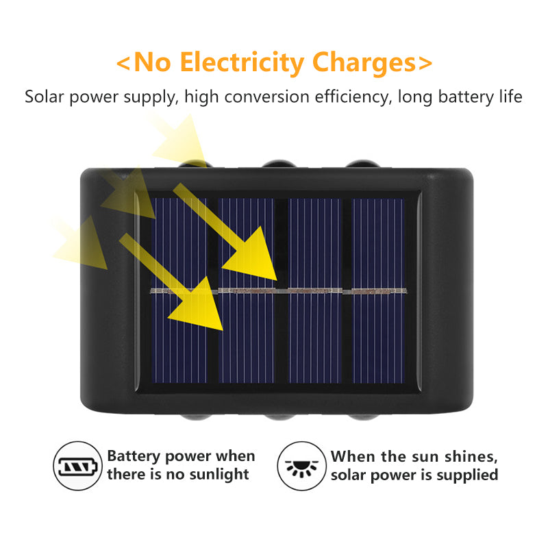 Waterproof Outdoor Garden Fence Lamp Wall Mounted Led Solar Up And Down Wall Light