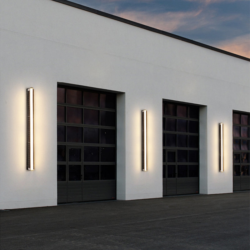 Linear Strip Wall Lamp Acrylic IP65 Waterproof 3000K Garden Sconce LED Long Solar outdoor Wall Lights