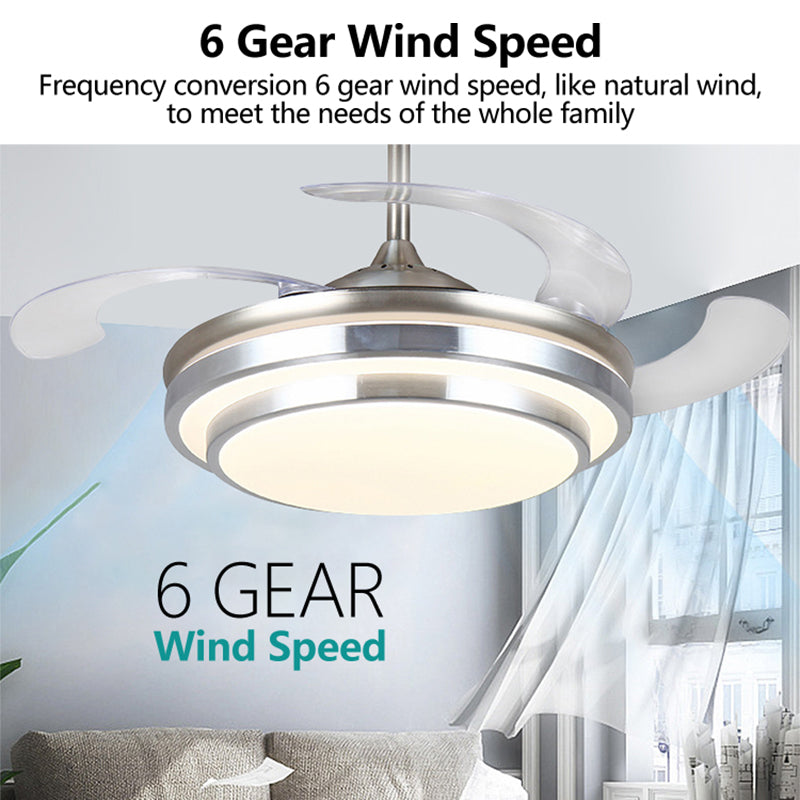 Intelligent Nordic Luxury Restaurant Living Room Bedroom Variable Frequency Silent Integrated Fan Light