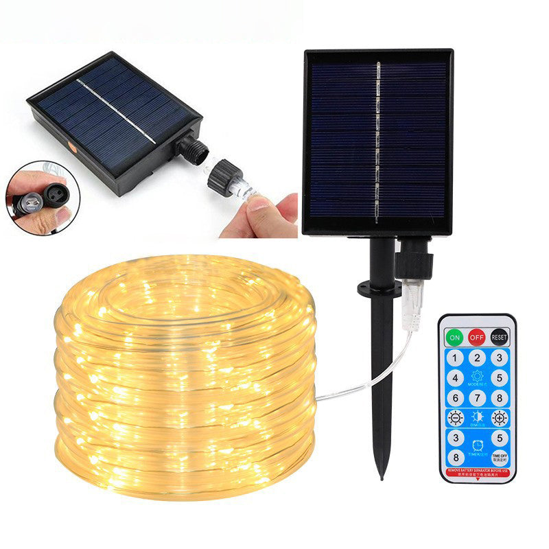 Solar Power Rope Tube Lights 100 Led Copper Wire String Outdoor Waterproof Fairy Lights With PVC Tube