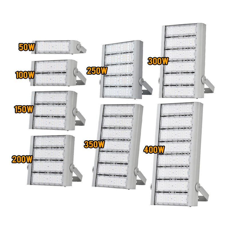 150W Outdoor Bright Led Stadium Flood Lights Daylight 6500K with 3 Modules Adjustable
