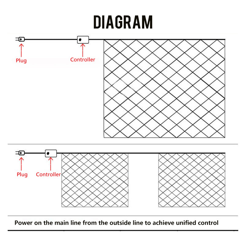 Outdoor party Festival Led Fairy String Mesh Net Lights With 8 Lighting Modes Warm White for Christmas Party Wedding Decoration