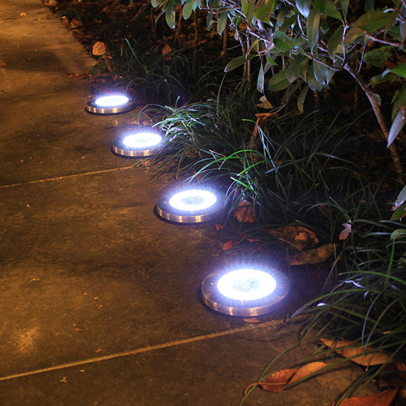 8 LED Disk Buried Light Outdoor in-ground Solar Ground Lights for Lawn Pathway