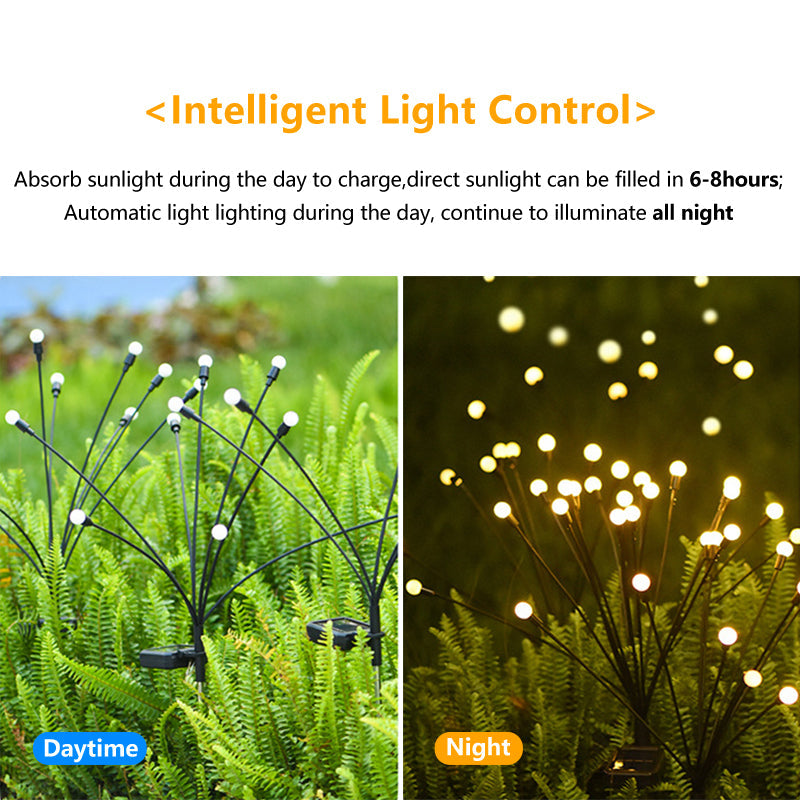 Outdoor Solar Pathway Light IP65 Waterproof Firework 6/8/10 heads Led Solar Garden Lamp Swaying Firefly Light