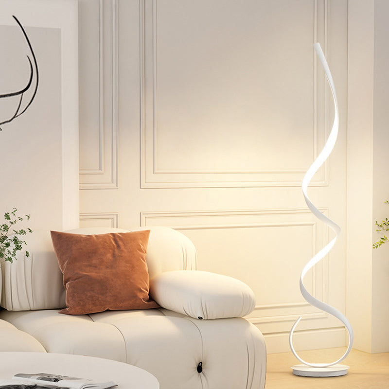 Modern Decorative Spiral Floor Lamp for Sofa Side Bedside Living Room Office Hotel