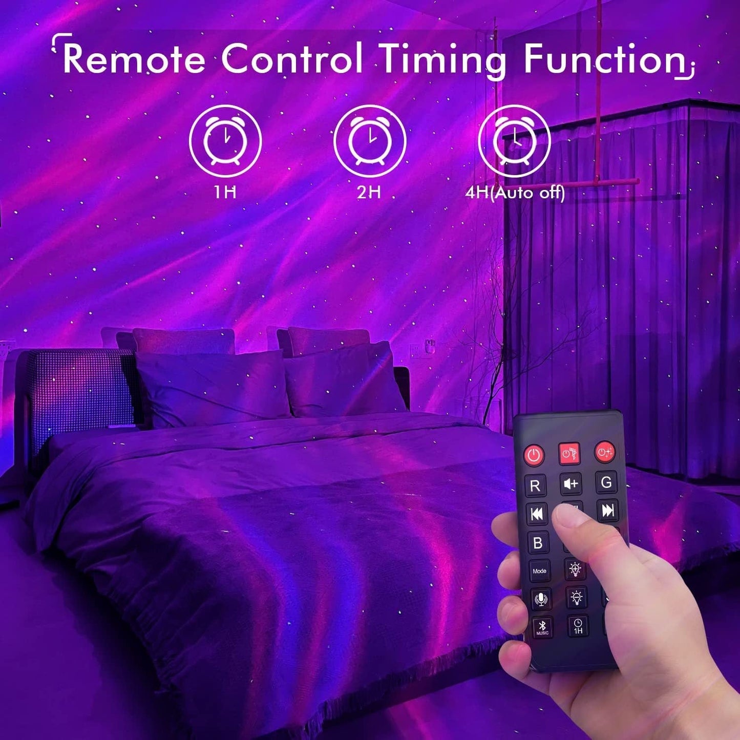 Hot Selling Bedroom Aurora Galaxy Star Projector Night Light With White Noise wireless Speaker Remote Controlled Projector