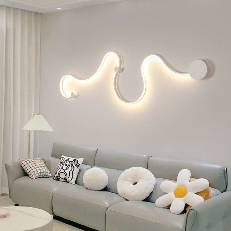 Post Modern Personality Snake Curve Decoration LED Creative Wall Lamp Wall Plug Night Light