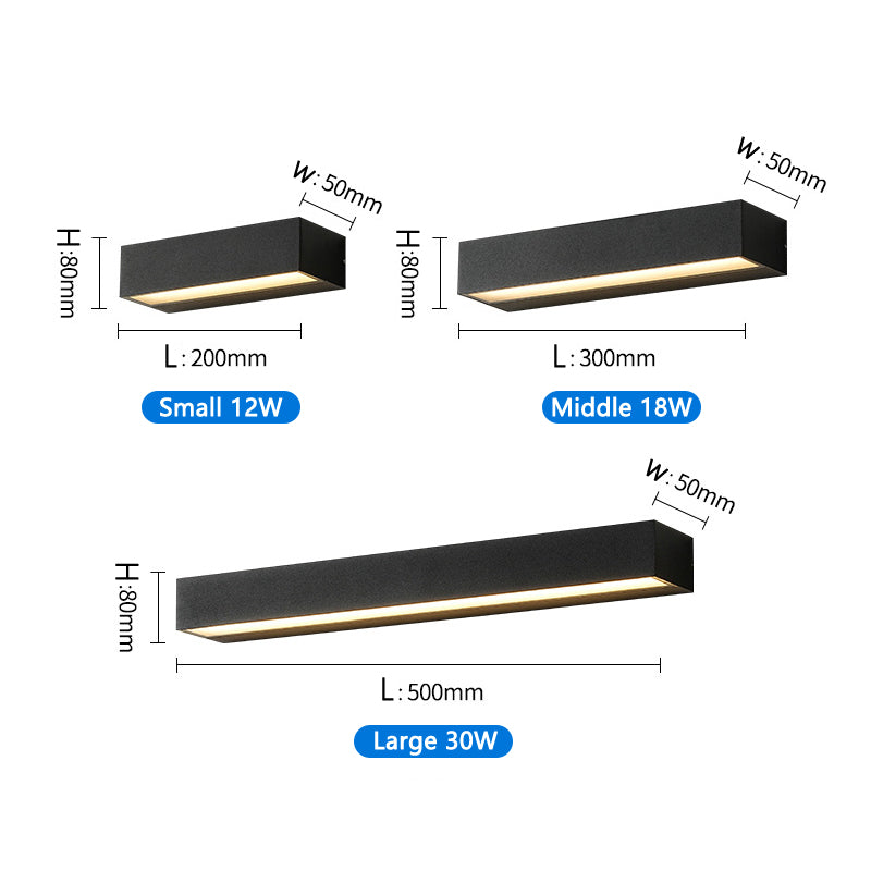 IP65 Waterproof Long Strip LED Indoor and Outdoor Wall Light for Porch