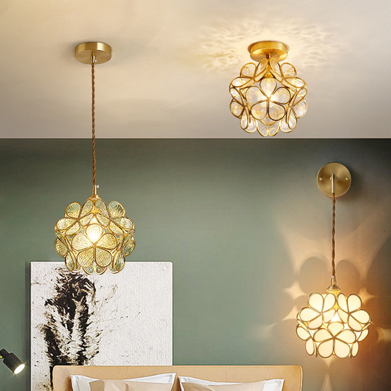 Nordic Modern Balcony Lamp Aisle Lamp Corridor Lighting Net Red Brass Bedside Small Chandelier Lamp