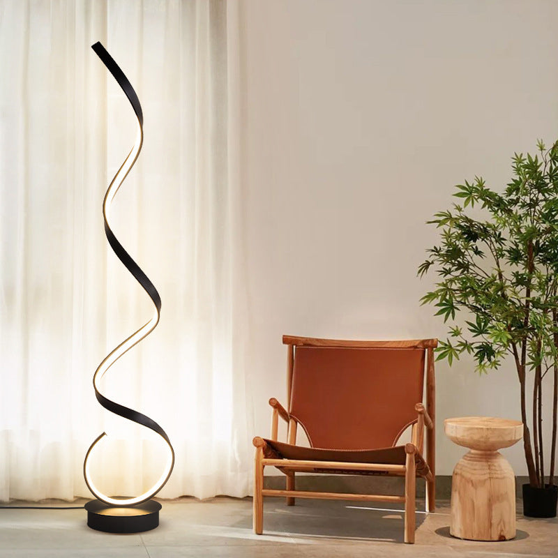 Modern Decorative Spiral Floor Lamp for Sofa Side Bedside Living Room Office Hotel