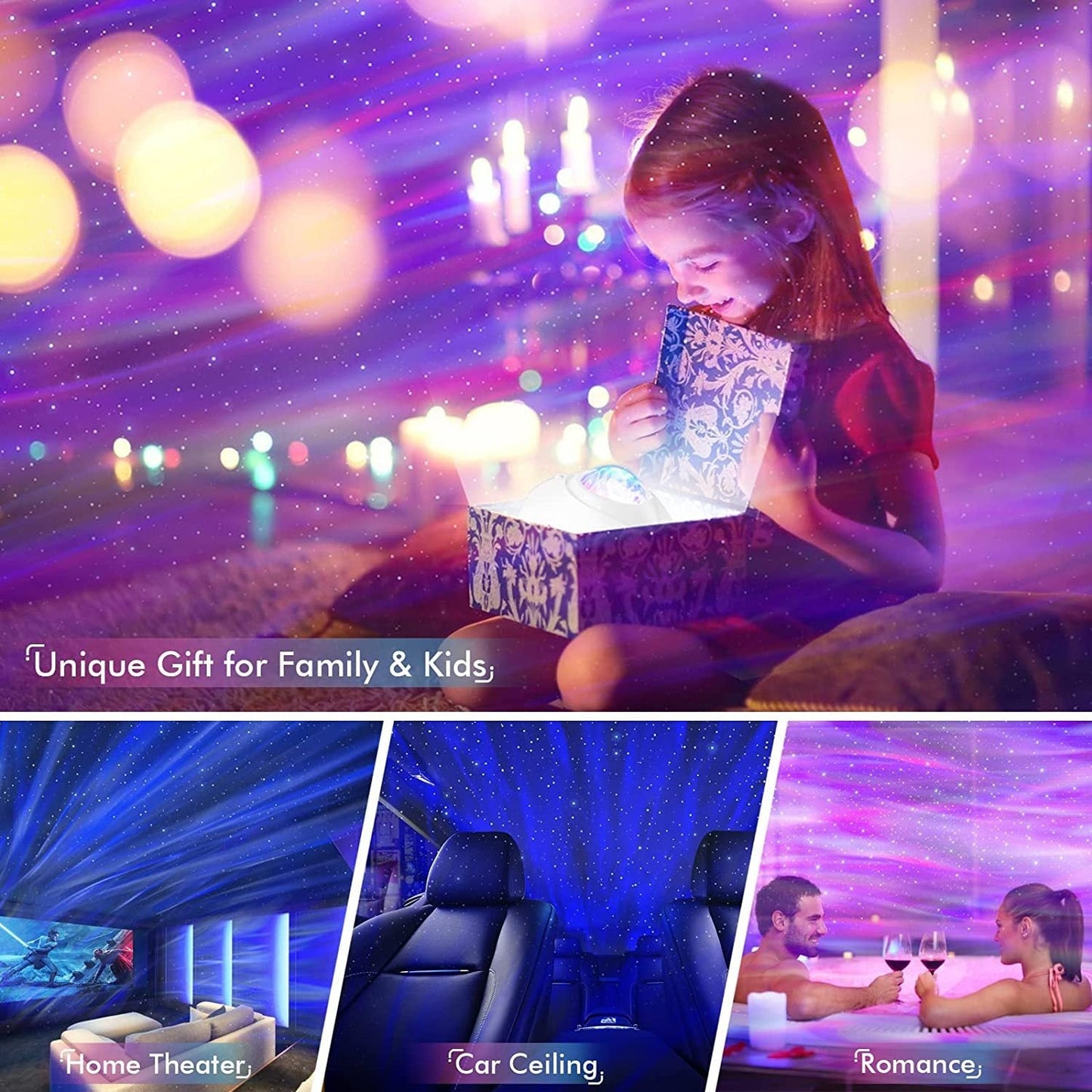 Hot Selling Bedroom Aurora Galaxy Star Projector Night Light With White Noise wireless Speaker Remote Controlled Projector