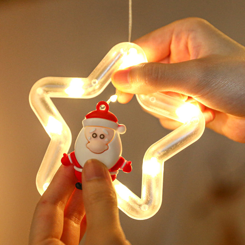 Outdoor Copper Wire Fairy Ring Shaped Flashing Window Wall Hanging USB Christmas Room Garden Party Decoration LED Curtain Lights
