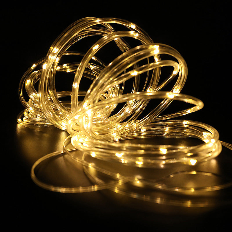 Solar Power Rope Tube Lights 100 Led Copper Wire String Outdoor Waterproof Fairy Lights With PVC Tube