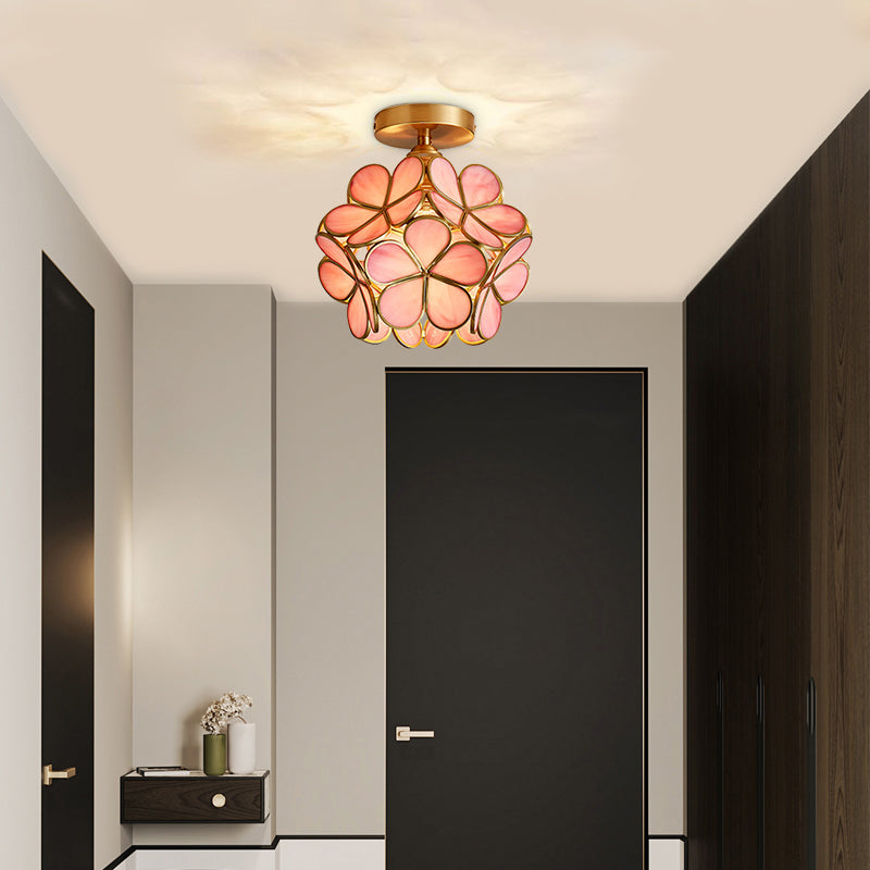Nordic Modern Balcony Lamp Aisle Lamp Corridor Lighting Net Red Brass Bedside Small Chandelier Lamp