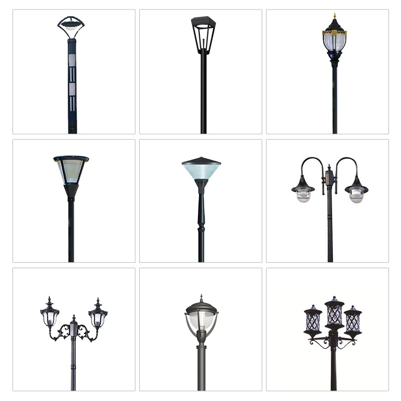 Customized 0.8m 1m 2m 3m 3.5m Outdoor Antique Garden Lights Decorative Street Lamp Lighting Road Waterproof Modern Poles