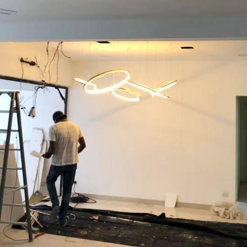 Modern Ring Led Ceiling Chandeliers for Living Dining Room Loft Hanging Lamp Home Decore Accessories Indoor Lighting Fixtures
