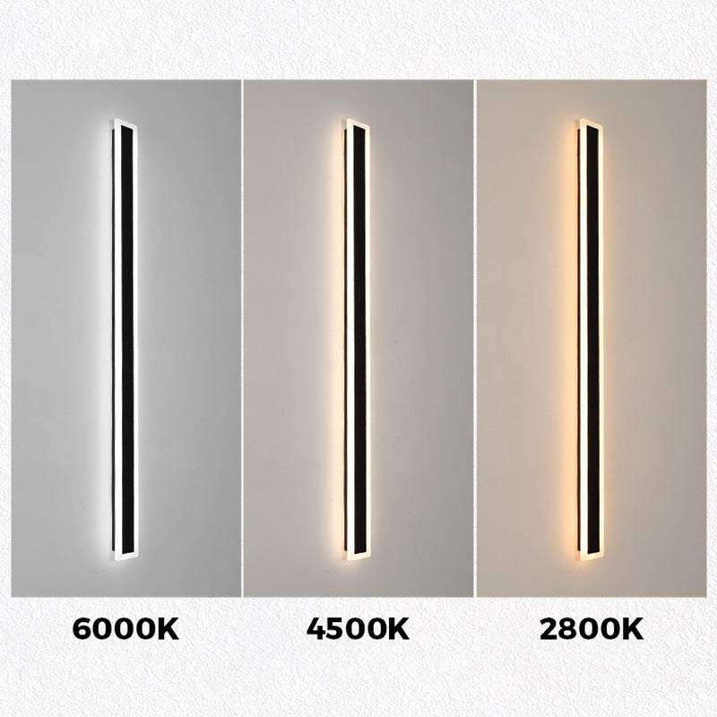 Modern Long Strip LED Porch Linear Light IP65 Villa Sconce Aluminum Outdoor Waterproof Black Garden Light Outdoor Wall Lamp