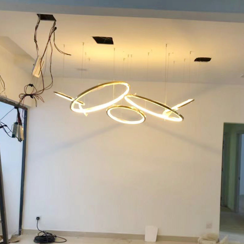 Minimalist Home Rings Ceiling Chandelier Hanging Lamp Gold 220 Volts Large Led Chandeliers Modern Pendant Lights
