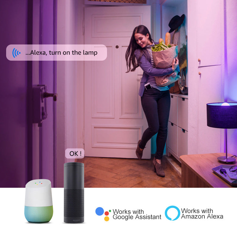 Alexa Google Home Voice Control 85-265V Smart Bulb RGB Wifi Smart Bulb