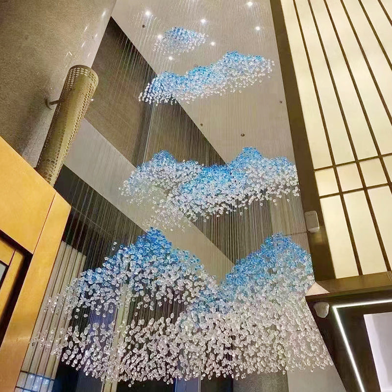 Customized Luxury Crystal Chandelier Hotel Project Lamp LED Pendant Light